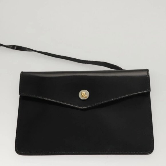 Salvatore Ferragamo Hand Bag Enamel Black Auth - Picture 3 of 16